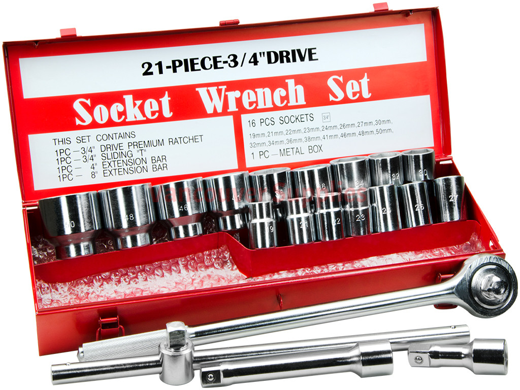 Square drive socket shop set
